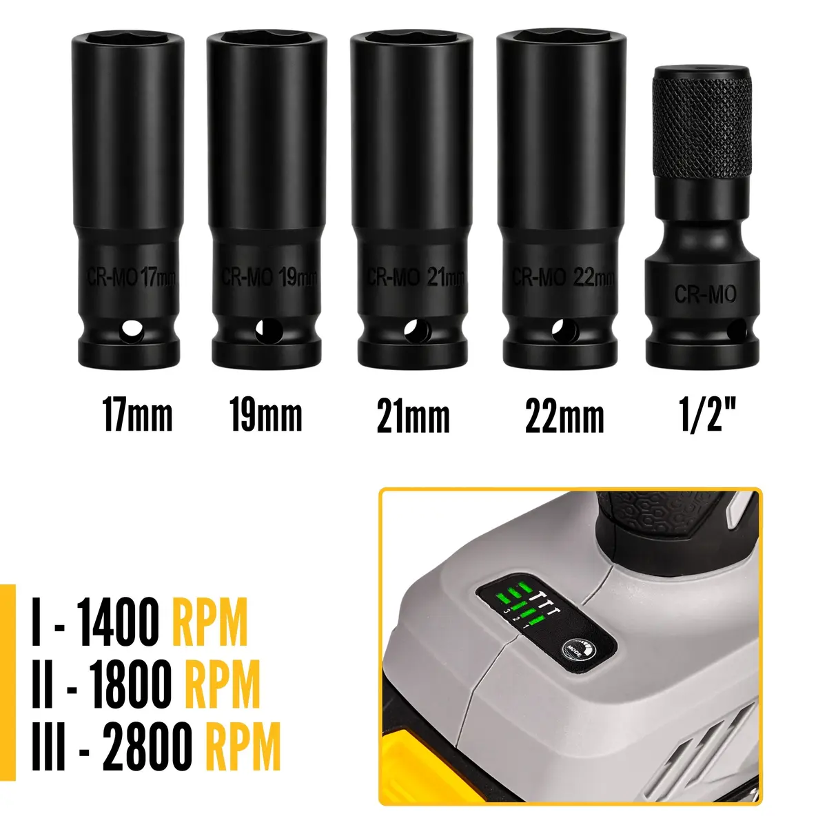 Klucz udarowy BESTEN BE0002892 - zestaw kluczy.